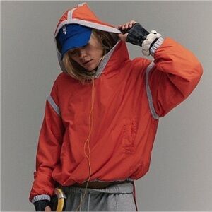 FP Movement Don’t Back Down Pullover Hoodie in Orange Gray Combo Small